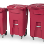 Red medical waste carts in 3 sizes