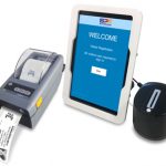 Badge printer, tabletop touchscreen, driver's license reader