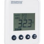 White rectangular digital temperature display