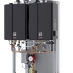 Water heating system: tank with two heaters