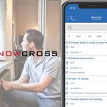 Maintenance worker and screenshot of Knowcross KNOW Tenant app for work orders