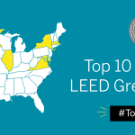 USGBC Top 10 States for LEED map