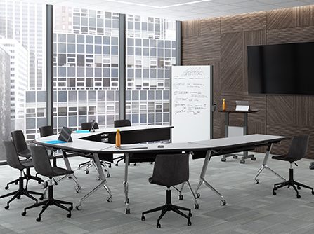 SurfaceWorks intros Dax nesting flip-top training tables
