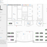 Screenshot of Officemaps workspace management software with social distancing features