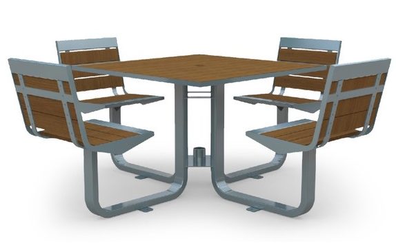 Kebony Picnic Table & Swivel Chairs outdoor furniture