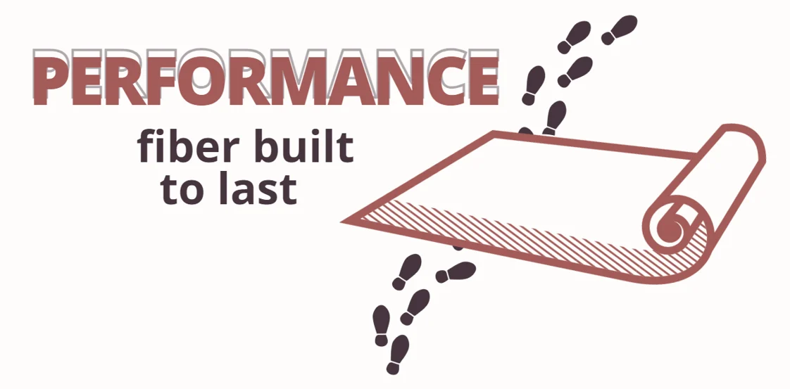 Nylon 6,6: Performance fiber built to last, with footprints going across a rug