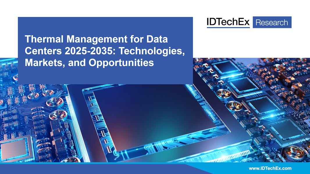 IDTechEx cooling technology report cover: Thermal Management for Data Centers 2025-2035